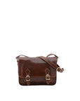 Borsa a tracolla da donna 100% vera pelle 5529-Marrone I Fratelli