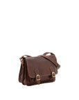 Borsa a tracolla da donna 100% vera pelle 5529-Marrone I Fratelli