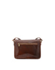 Borsa a tracolla da donna 100% vera pelle 5529-Marrone I Fratelli