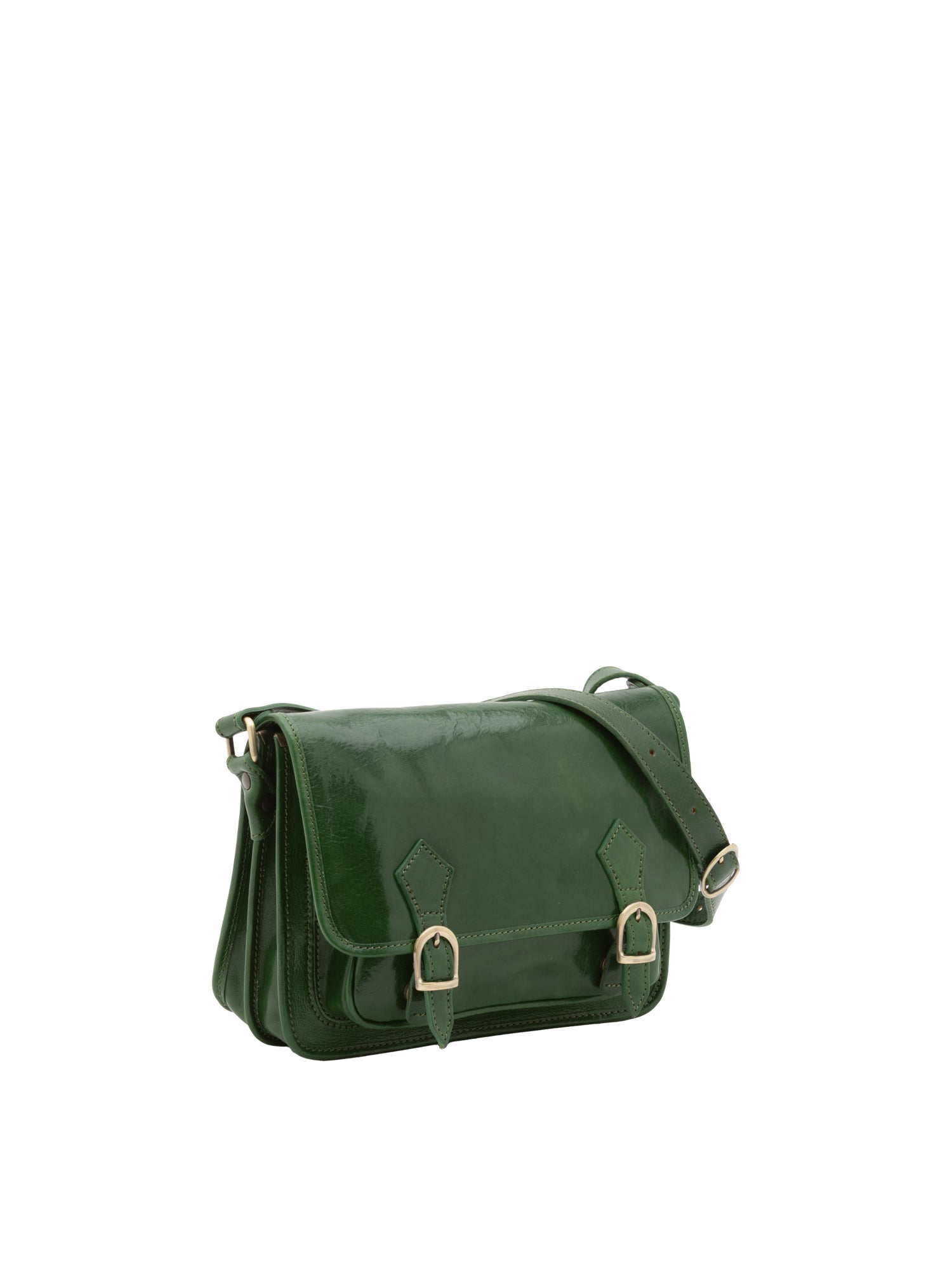 Borsa a tracolla da donna 100% vera pelle 5529-Verde I Fratelli