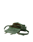 Borsa a tracolla da donna 100% vera pelle 5529-Verde I Fratelli