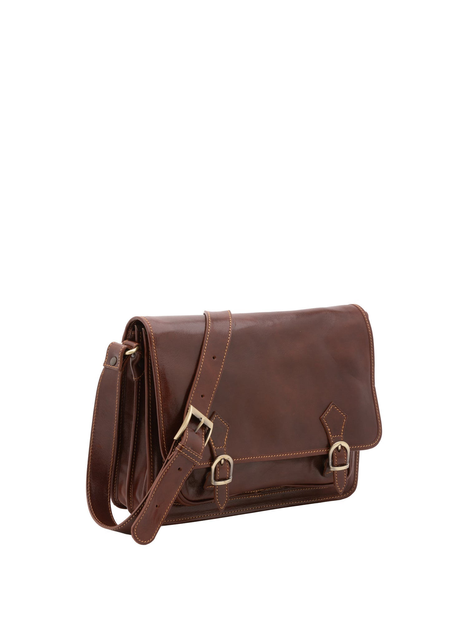 Borsa a tracolla da donna 100% pelle 5530-Marrone I Fratelli