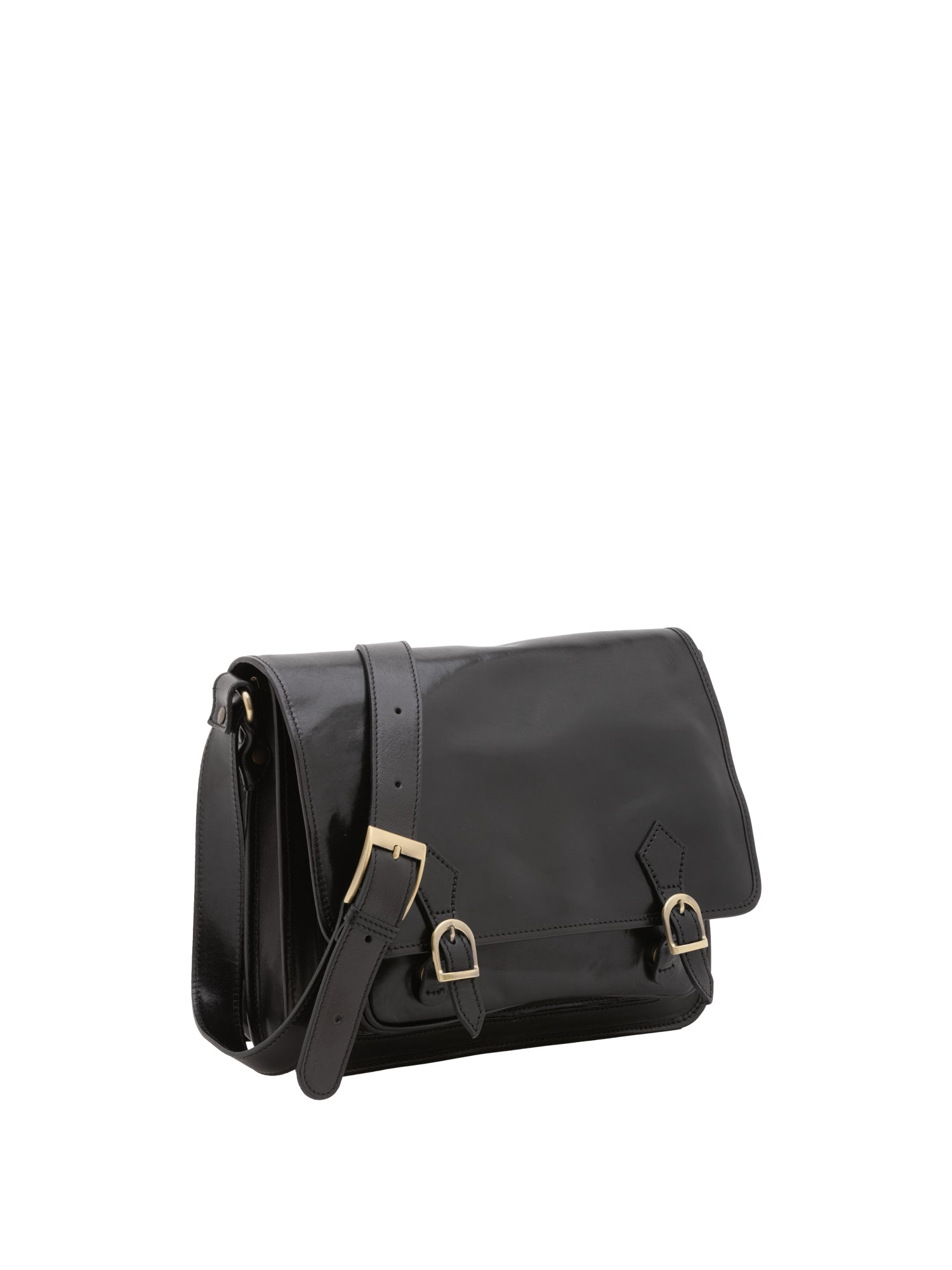 Borsa a tracolla da donna 100% pelle 5530-Nero I Fratelli