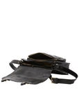 Borsa a tracolla da donna 100% pelle 5530-Nero I Fratelli