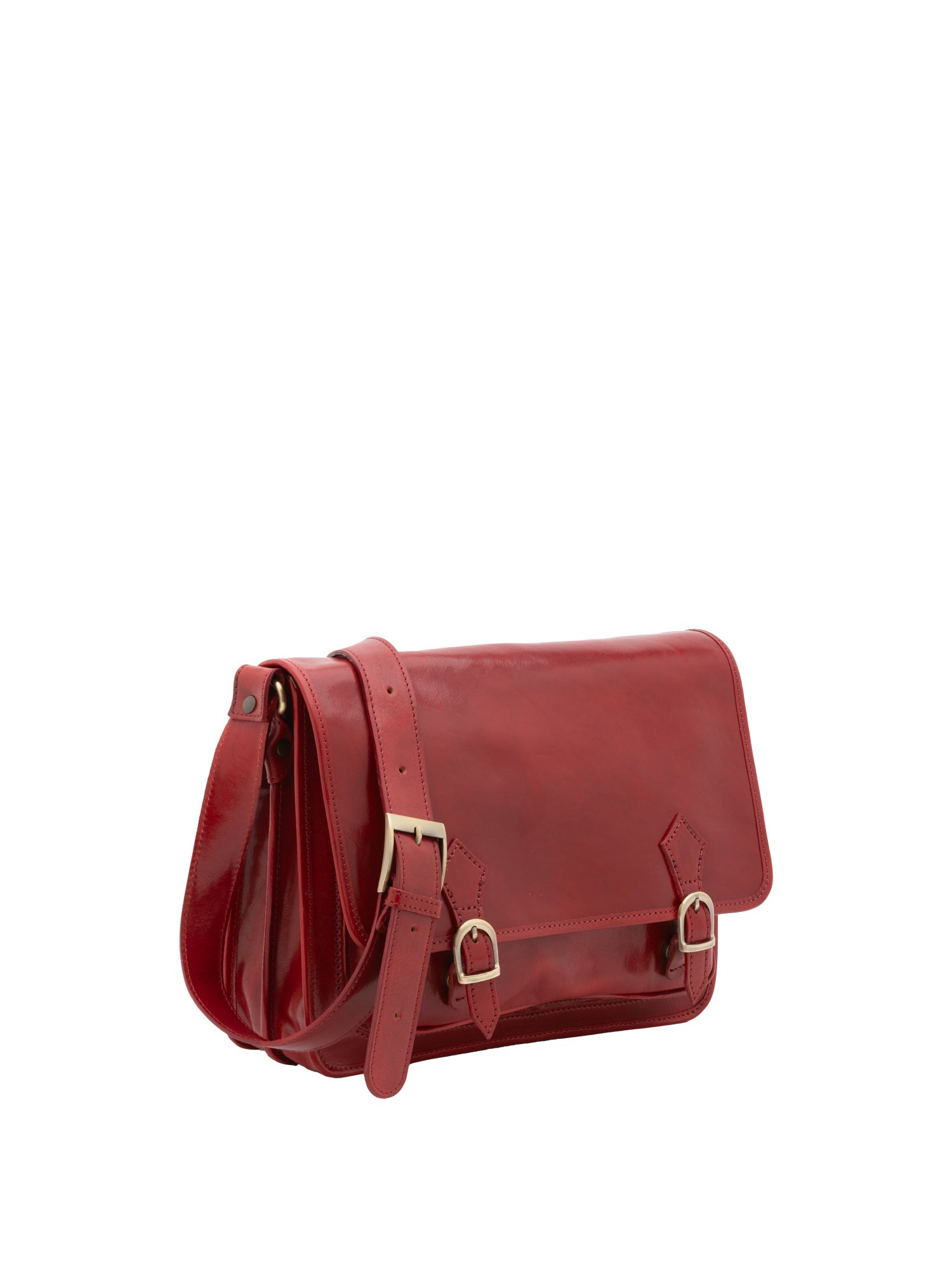 Borsa a tracolla da donna 100% pelle 5530-Rosso I Fratelli
