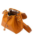 Borsa a secchiello da donna Vera pelle 5531-Senape I Fratelli