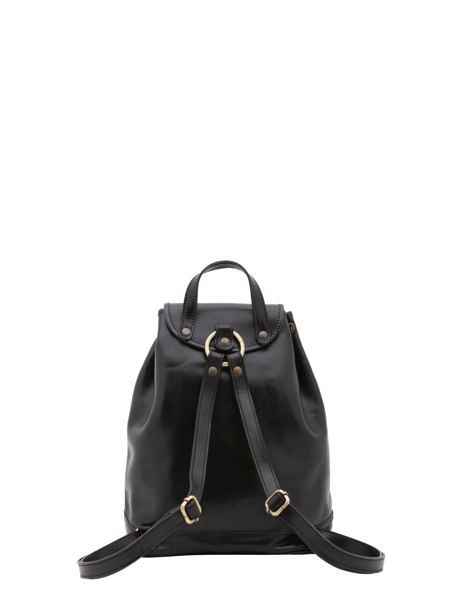Borsa a spalla da donna 100% pelle artigianale 5533-Nero I Fratelli