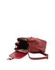 Borsa a spalla da donna 100% pelle artigianale 5533-Rosso I Fratelli