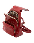 Borsa a spalla da donna Vera pelle 5534-Rosso I Fratelli