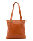 Borsa a spalla da donna 100% pelle 5536-Cognac I Fratelli
