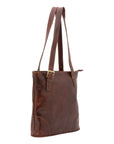 Borsa a spalla da donna 100% pelle 5536-Marrone I Fratelli