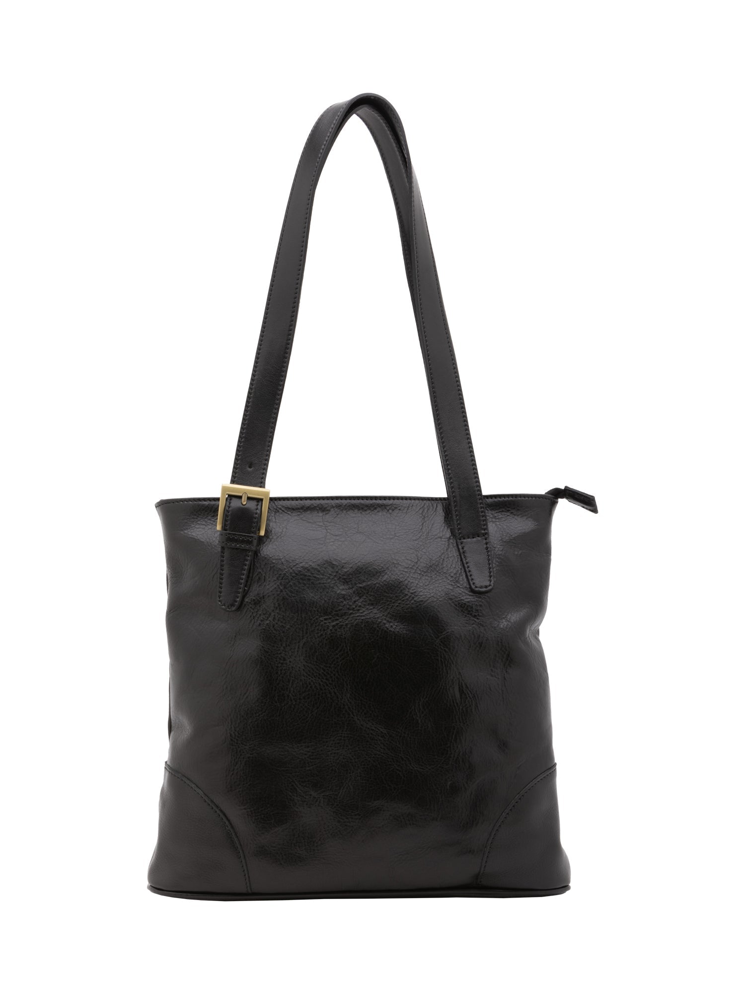 Borsa a spalla da donna 100% pelle 5536-Nero I Fratelli