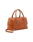 Borsa a bauletto da donna 100% pelle 5538-Cognac I Fratelli