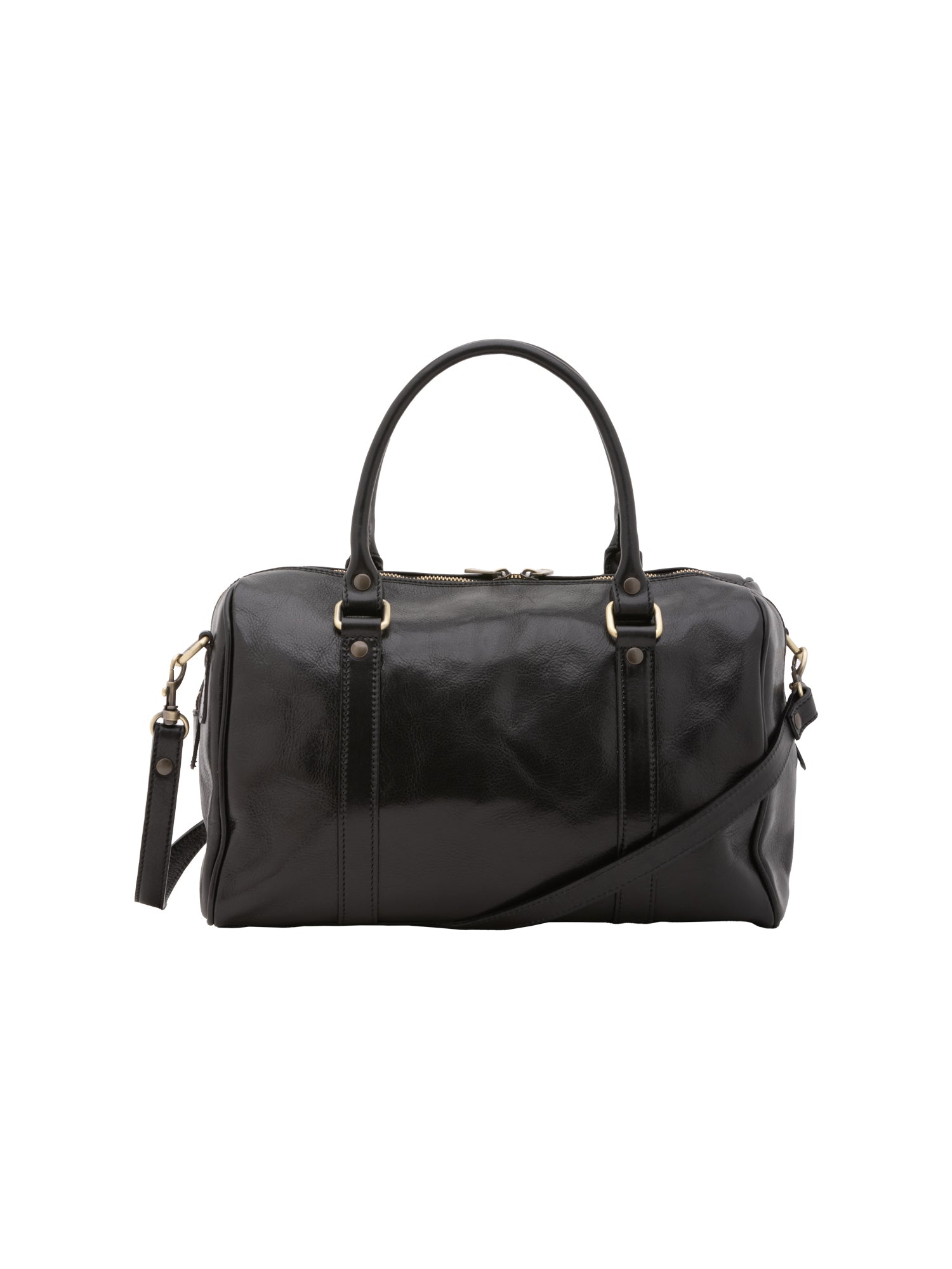 Borsa a bauletto da donna 100% pelle 5538-Nero I Fratelli