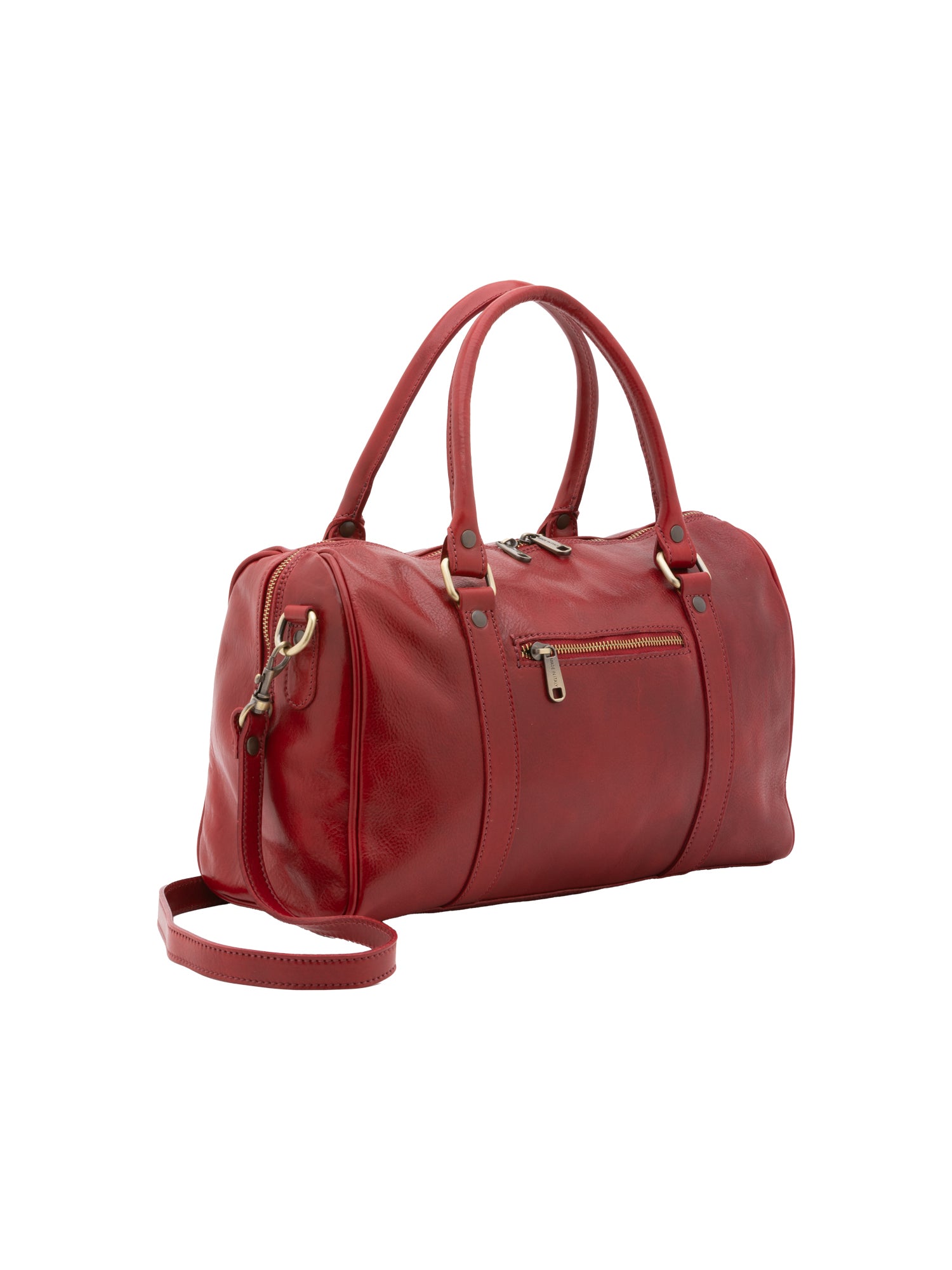 Borsa a bauletto da donna 100% pelle 5538-Rosso I Fratelli