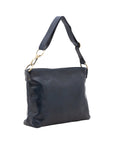 Borsa a spalla da donna 100% pelle 5540-Blu I Fratelli