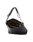 Borsa a spalla da donna 100% pelle 5540-Blu I Fratelli