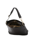 Borsa a spalla da donna 100% pelle 5540-Nero I Fratelli