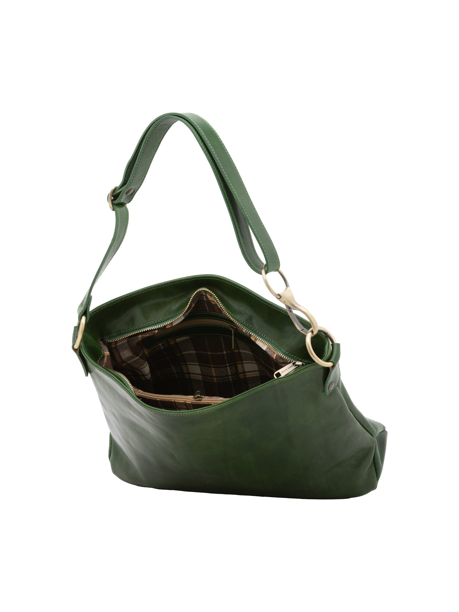 Borsa a spalla da donna 100% pelle 5540-Verde I Fratelli