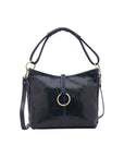 Borsa a spalla da donna 100% pelle 5541-Blu I Fratelli