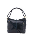 Borsa a spalla da donna 100% pelle 5541-Blu I Fratelli