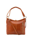 Borsa a spalla da donna 100% pelle 5541-Cognac I Fratelli