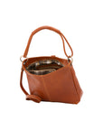 Borsa a spalla da donna 100% pelle 5541-Cognac I Fratelli