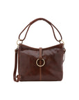 Borsa a spalla da donna 100% pelle 5541-Marrone I Fratelli