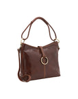 Borsa a spalla da donna 100% pelle 5541-Marrone I Fratelli