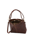 Borsa a spalla da donna 100% pelle 5541-Marrone I Fratelli