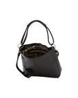 Borsa a spalla da donna 100% pelle 5541-Nero I Fratelli