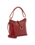 Borsa a spalla da donna 100% pelle 5541-Rosso I Fratelli