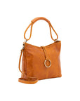 Borsa a spalla da donna 100% pelle 5541-Senape I Fratelli