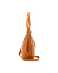 Borsa a spalla da donna 100% pelle 5541-Senape I Fratelli
