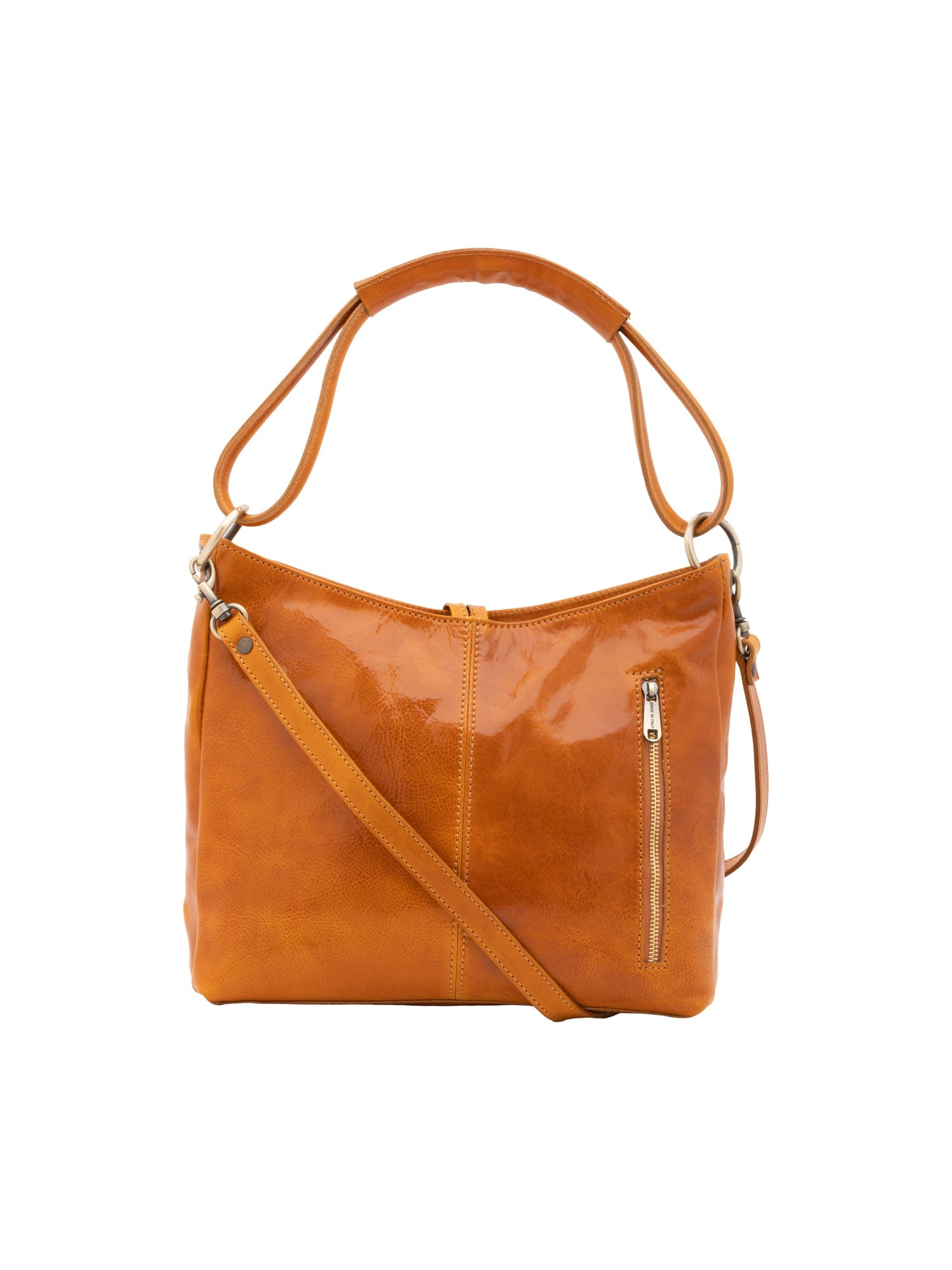 Borsa a spalla da donna 100% pelle 5541-Senape I Fratelli