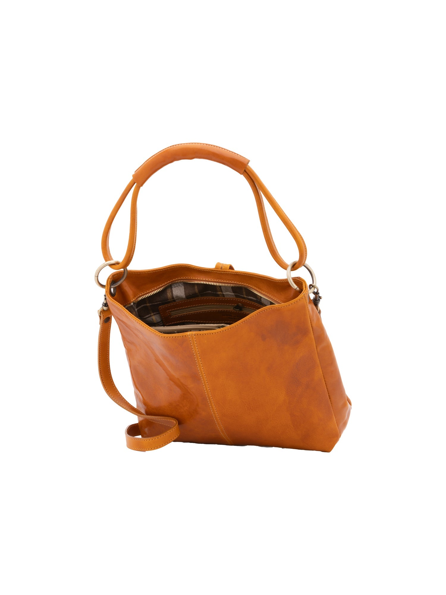 Borsa a spalla da donna 100% pelle 5541-Senape I Fratelli