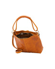 Borsa a spalla da donna 100% pelle 5541-Senape I Fratelli