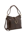 Borsa a spalla da donna 100% pelle 5541-Tmoro I Fratelli
