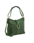 Borsa a spalla da donna 100% pelle 5541-Verde I Fratelli