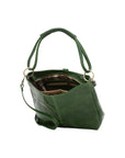 Borsa a spalla da donna 100% pelle 5541-Verde I Fratelli