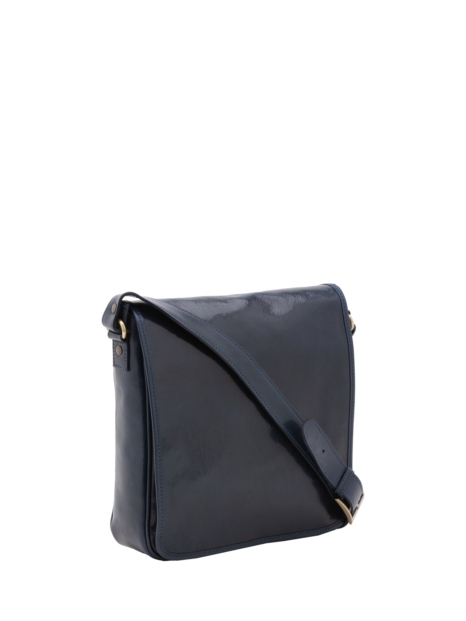 Borsa a tracolla da uomo in vera pelle Made in Italy 5543-Blu I Fratelli