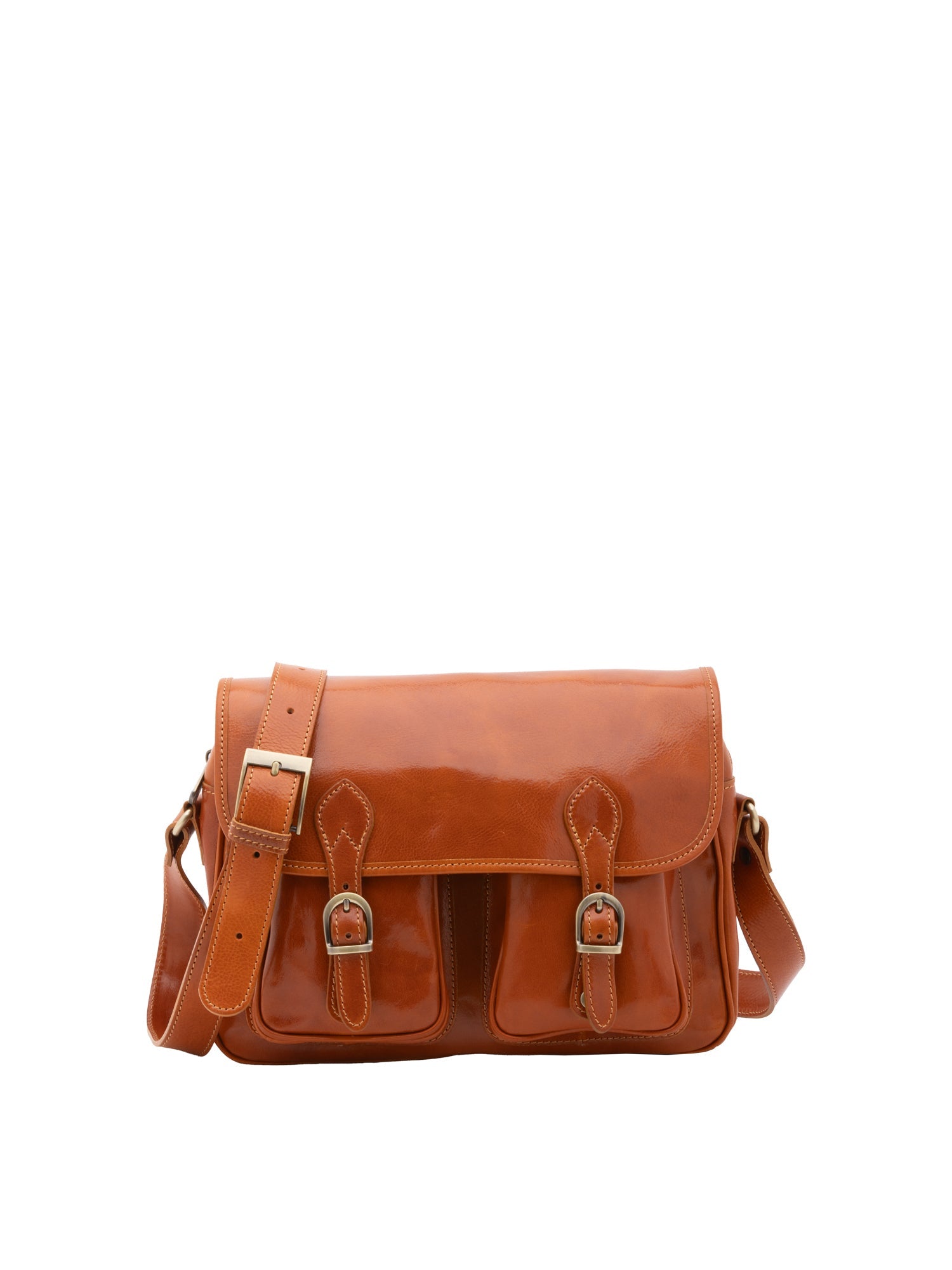 Borsa a tracolla da donna Vera pelle 5545-Cognac I Fratelli
