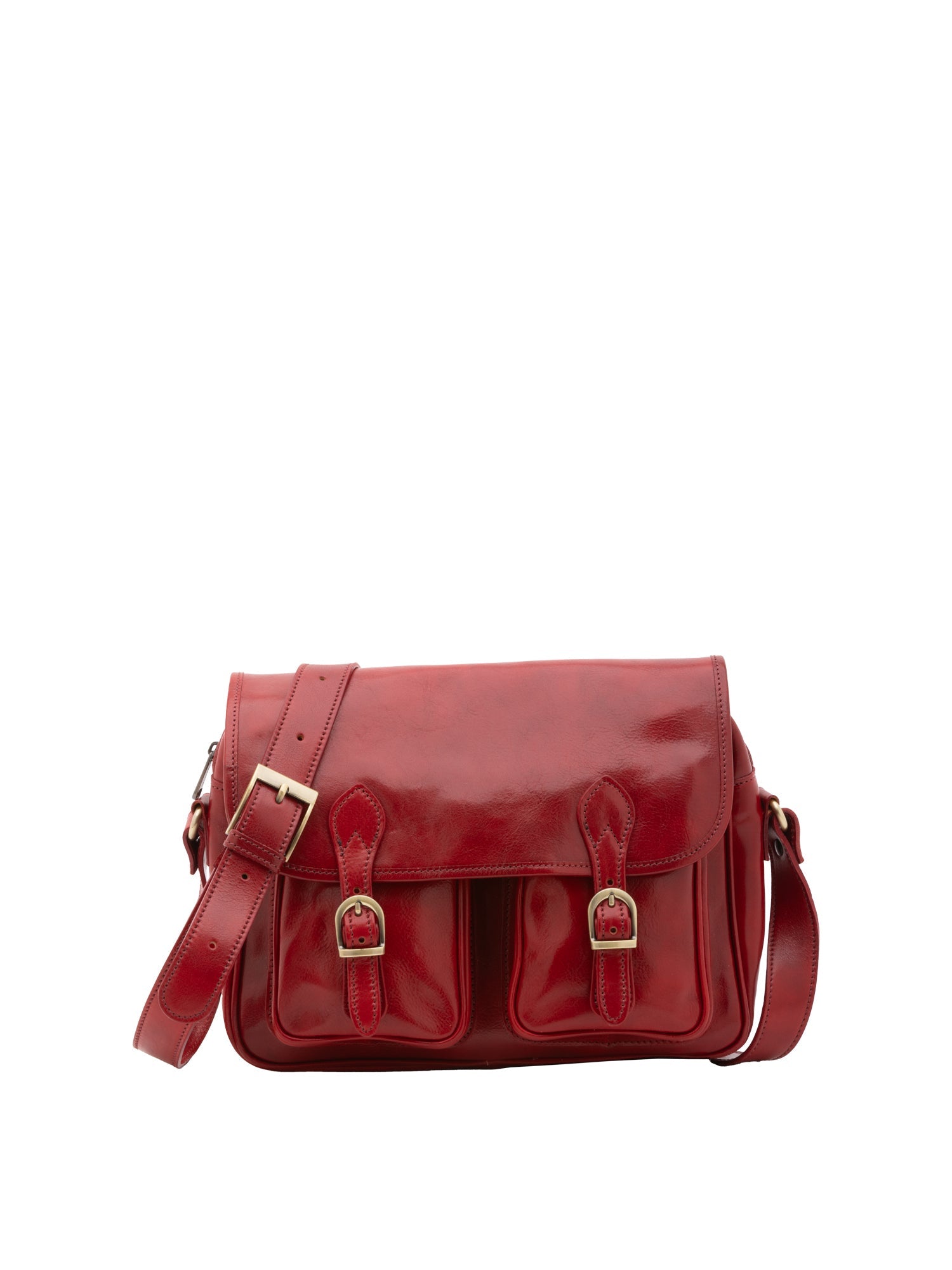 Borsa a tracolla da donna Vera pelle 5545-Rosso I Fratelli