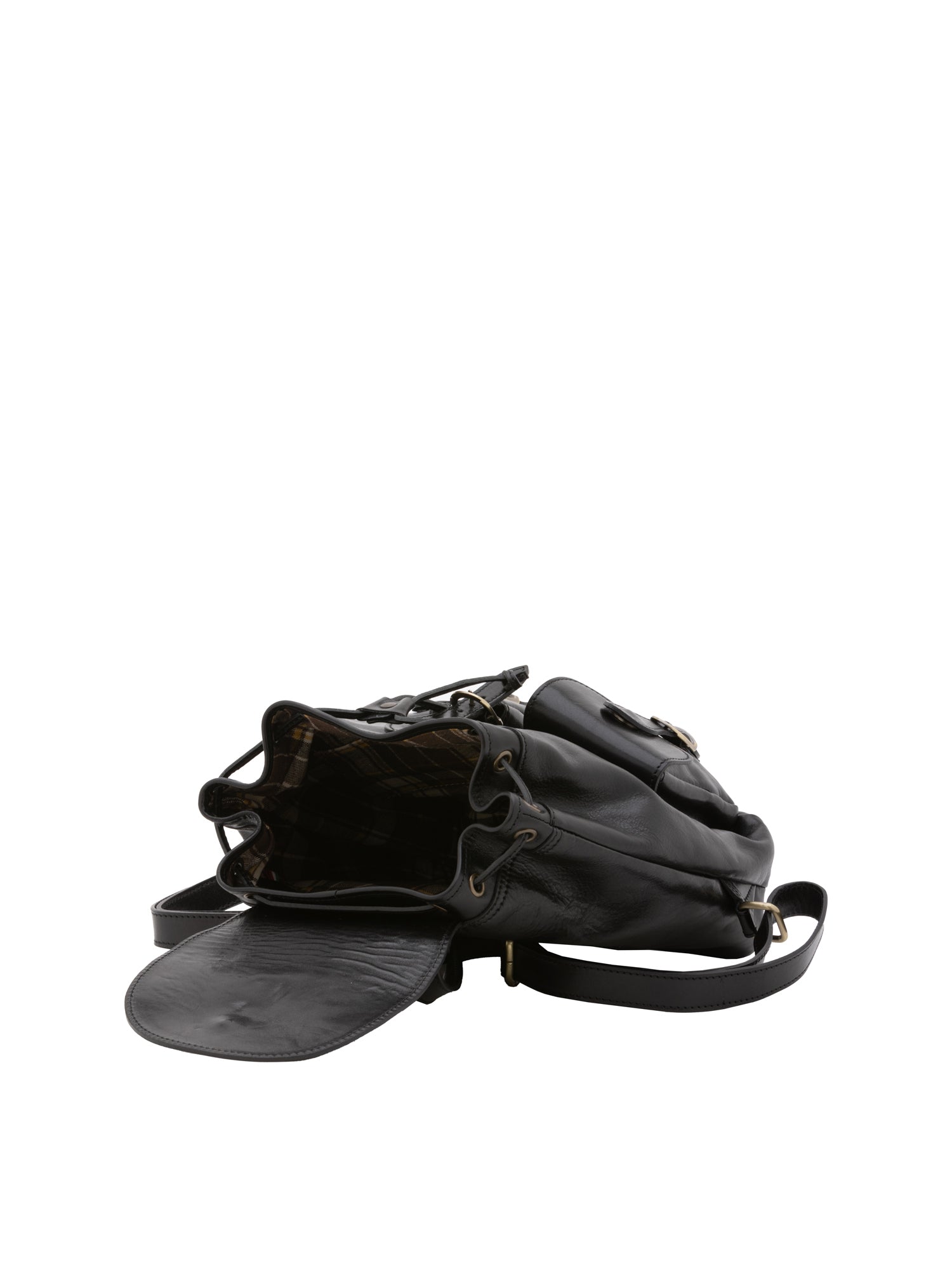 Borsa a spalla da donna Vera pelle 5546-Nero I Fratelli