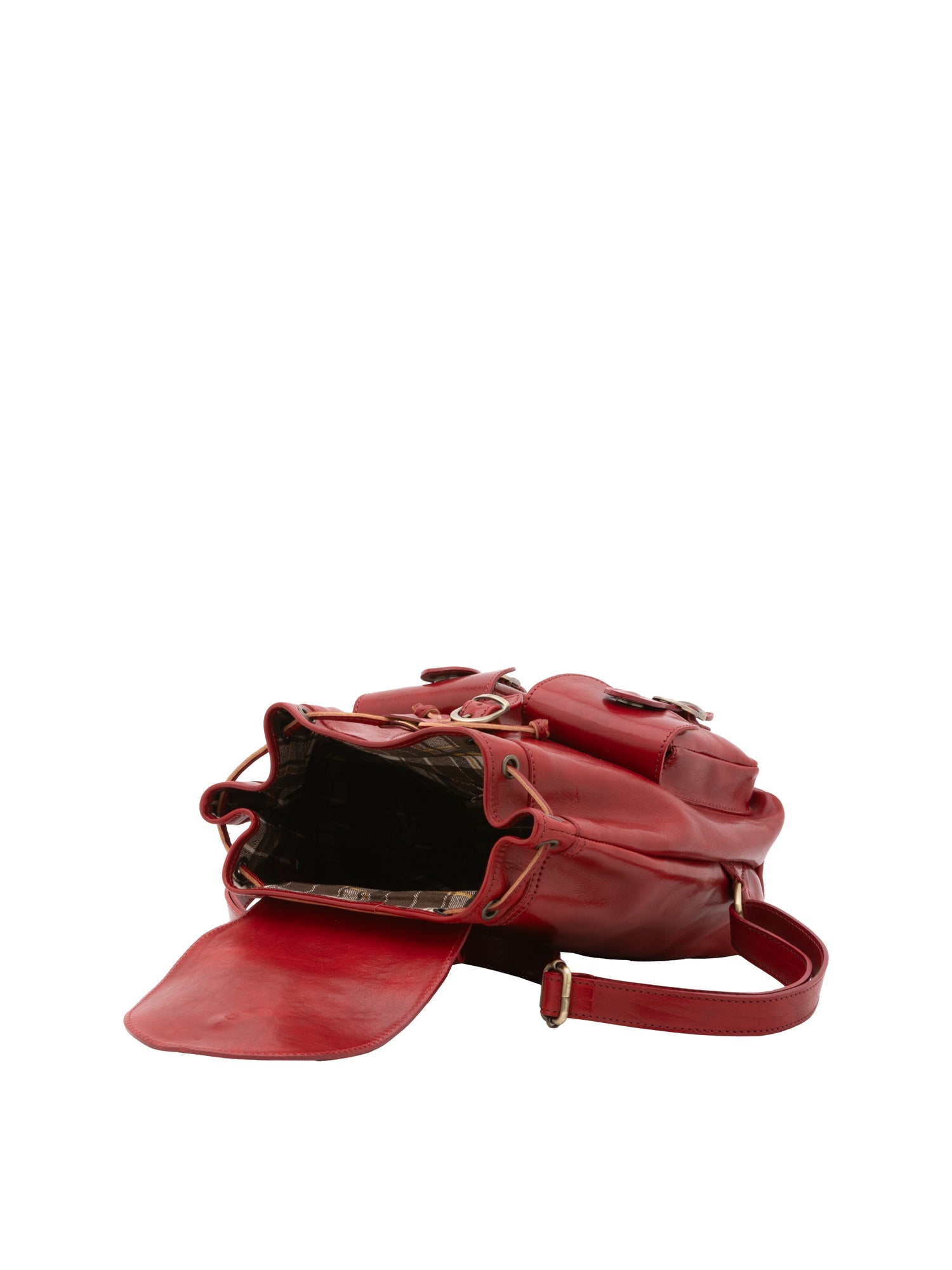 Borsa a spalla da donna Vera pelle 5546-Rosso I Fratelli