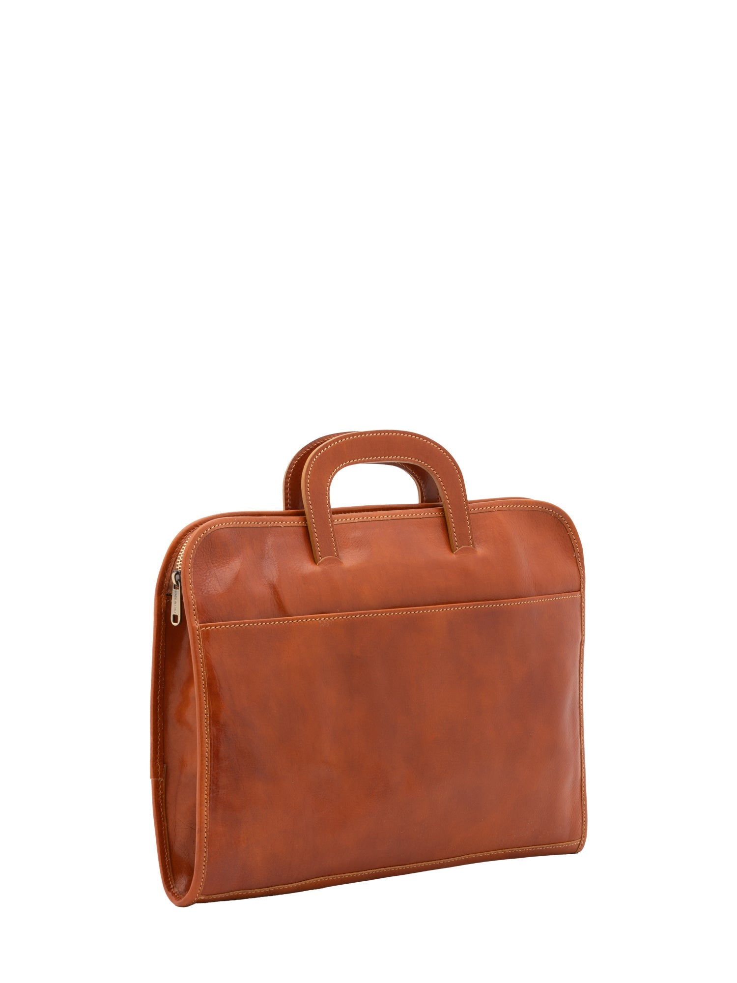 Borsa da lavoro uomo in vera pelle 100% Made in Italy 5549-Cognac I Fratelli