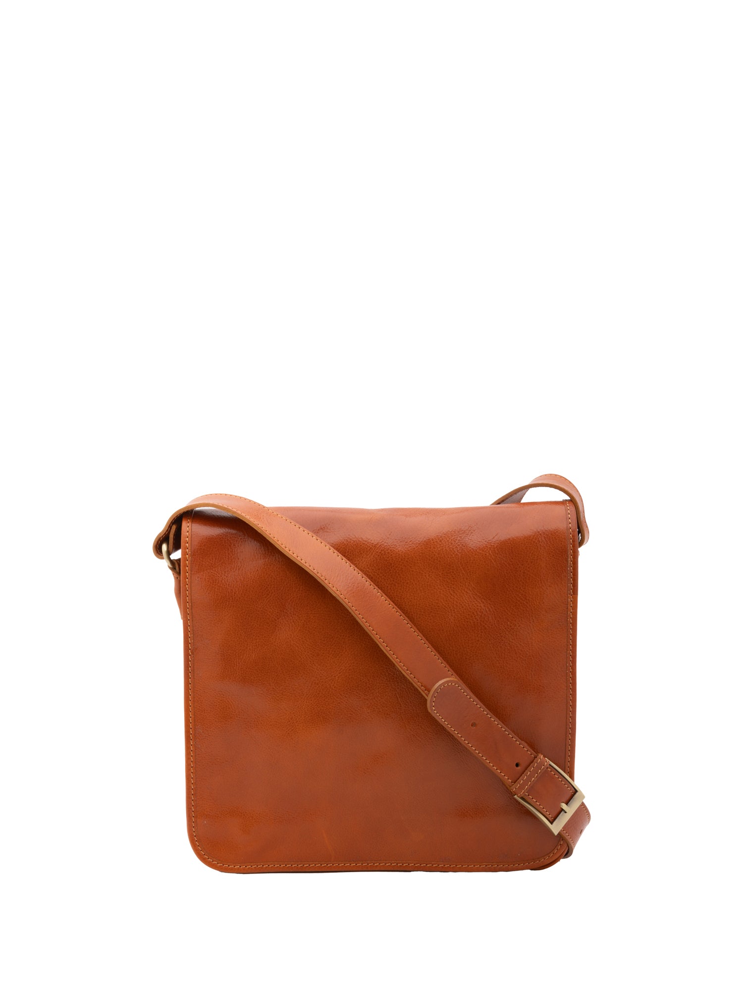 Borsa a tracolla uomo in vera pelle Made in Italy 5551-Cognac I Fratelli