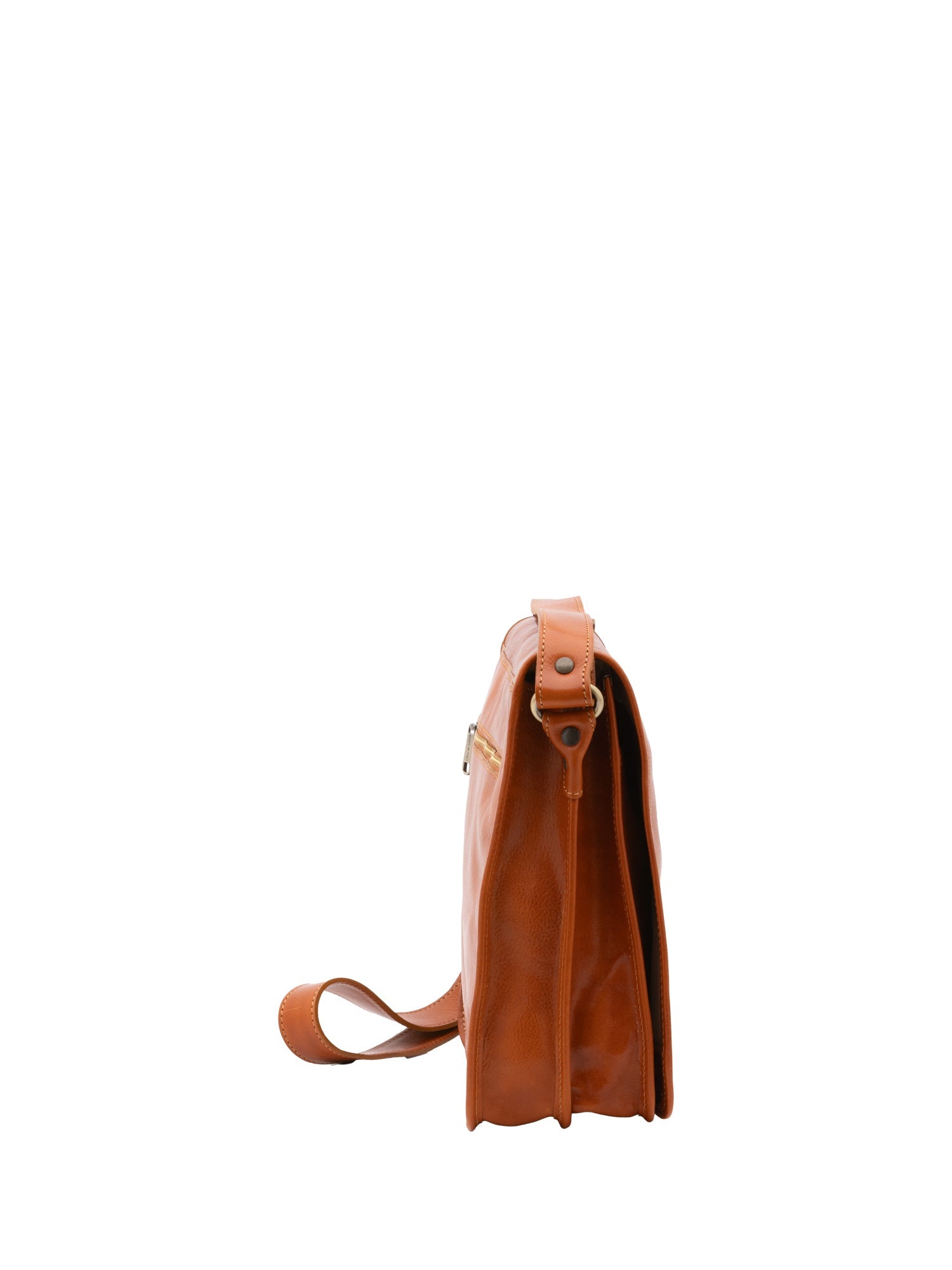 Borsa a tracolla uomo in vera pelle Made in Italy 5551-Cognac I Fratelli