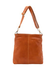 Borsa a spalla da donna 100% pelle 5553-Cognac I Fratelli