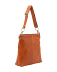 Borsa a spalla da donna 100% pelle 5553-Cognac I Fratelli